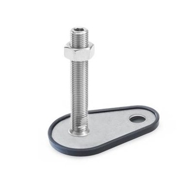 Ganter Norm® - 43-60-M16-150-D1-UK Edelstahl-Stellfüße mit Befestigungslasche, Tropfenform