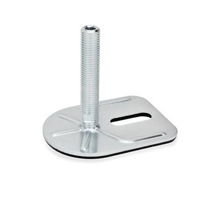 Ganter Norm® - 42-80-M16-200-E3-U Stellfüße mit Befestigungslasche, Stahl, verzinkt, Rechteckform
