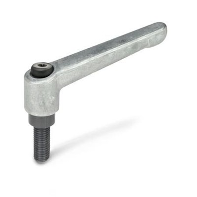 Ganter Norm® - 300-45-M4-32-RH Verstellbare Klemmhebel, Zink-Druckguss, Schraube Stahl brüniert