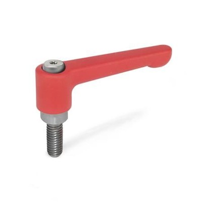 Ganter Norm® - 302.1-63-M8-20-RS Flache verstellbare Klemmhebell, Zink-Druckguss, Schraube Edelstahl