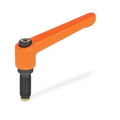 Ganter Norm® - 306-63-M8-32-MS-OS Verstellbare Klemmhebel, Schraube mit Sonderzapfen