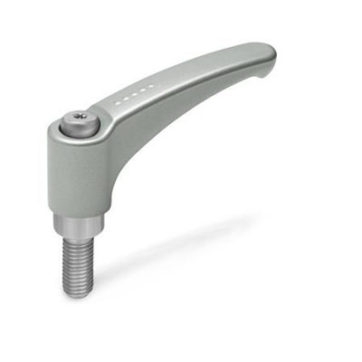 Ganter Norm® - 602.1-63-M8-16-SR Verstellbare Klemmhebel, Zink-Druckguss, Schraube Edelstahl