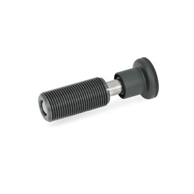 Ganter Norm® - 313-5-A-1-ST Federbolzen, Stahl / Kunststoff-Knopf