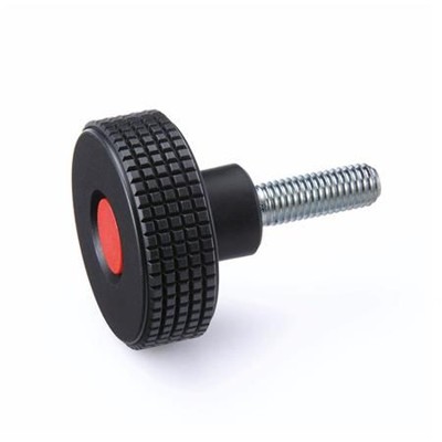 Ganter Norm® - 534-50-M10-30-SW-DRT Kordelgriffschrauben, Kunststoff, Abdeckkappe farbig