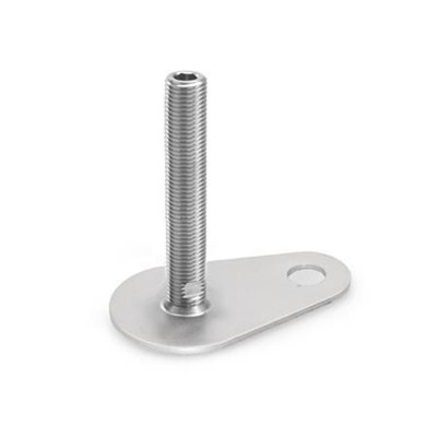 Ganter Norm® - 43-60-M16-250-D0-U Edelstahl-Stellfüße mit Befestigungslasche, Tropfenform