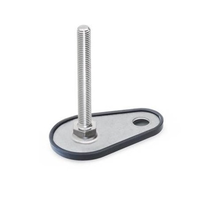 Ganter Norm® - 45-50-M8-40-D1-S Edelstahl-Stellfüße, A4, mit Befestigungslasche, Tropfenform
