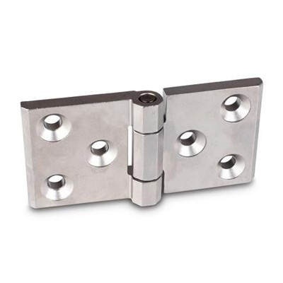Ganter Norm® - 237.3-NI-76-50-A-GS Edelstahl-Schwerlastscharniere, horizontal verlängert