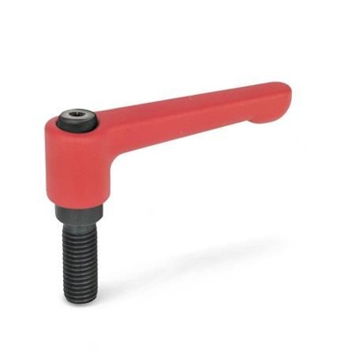 Ganter Norm® - 302-45-M5-16-RS Flache verstellbare Klemmhebel, Zink-Druckguss, Schraube Stahl