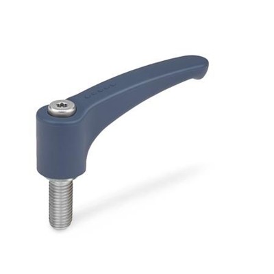 Ganter Norm® - 604.1-78-M12-50-MDB Verstellbare Klemmhebel, detektierbar, FDA-konformer Kunststoff, Schraube Edelst