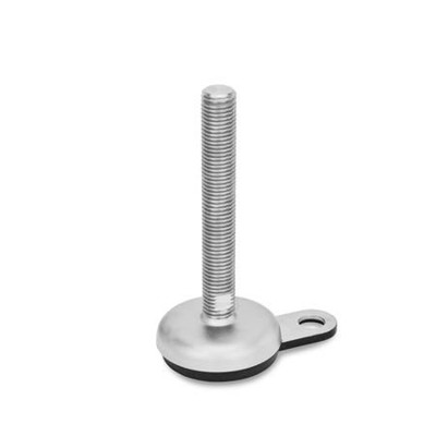 Ganter Norm® - 33-80-M24-100-B1-T Edelstahl-Stellfüße, mit Gummiauflage, mit Befestigungslasche
