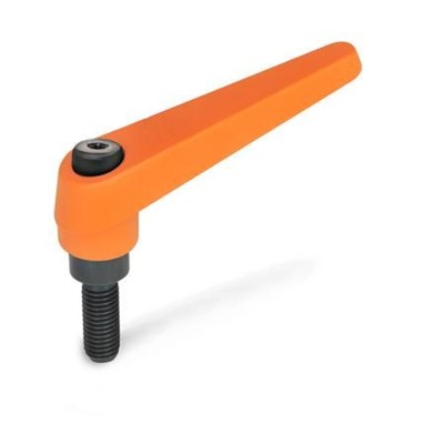 Ganter Norm® - 101-14-M6-20-OS Verstellbare Klemmhebel, Zink-Druckguss, Schraube Stahl