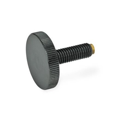 Ganter Norm® - 653.10-M5-25-ST-MS Rändelschrauben mit Messing / Kunststoff-Druckzapfen