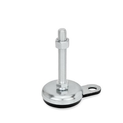 Ganter Norm® - 32-80-M8-63-A1-SK Stellfüße, Stahlblech, mit Gummiauflage, mit Befestigungslasche