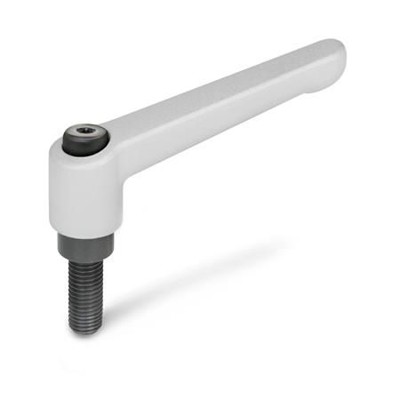 Ganter Norm® - 300-108-M12-32-SR Verstellbare Klemmhebel, Zink-Druckguss, Schraube Stahl brüniert