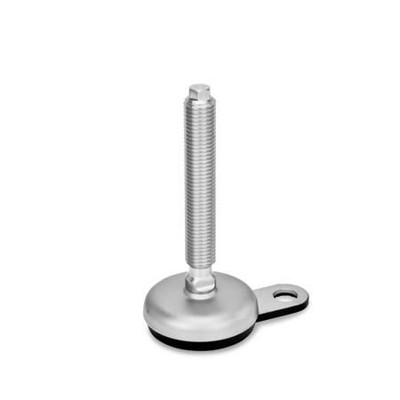 Ganter Norm® - 33-100-M24-100-B1-V Edelstahl-Stellfüße, mit Gummiauflage, mit Befestigungslasche