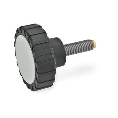 Ganter Norm® - 7336.5-34-M6-20-MS Rändelgriffschrauben mit Messing- / Kunststoff- / Kugelzapfen