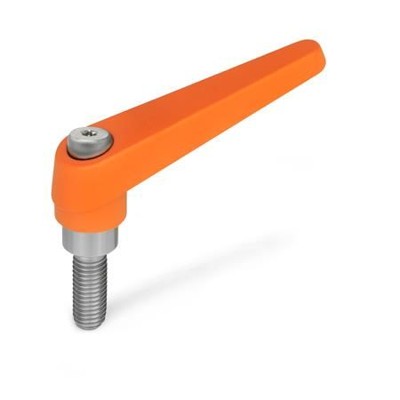 Ganter Norm® - 101.1-22-M10-63-OS Verstellbare Klemmhebel, Zink-Druckguss, Schraube Edelstahl