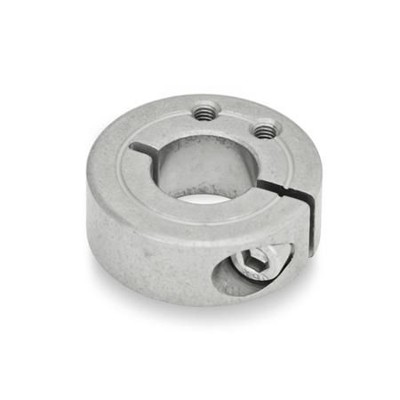 Ganter Norm® - 7062.1-42-B18-NI-B Geschlitzte Edelstahl-Stellringe, mit Anbau-Gewindebohrungen