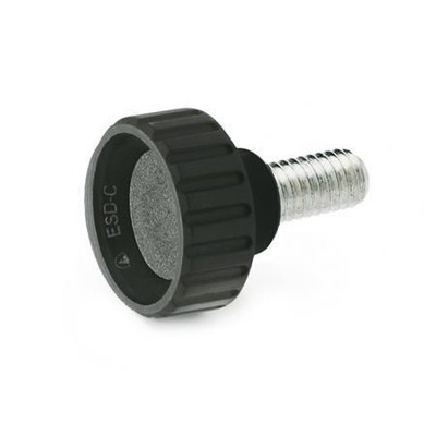 Ganter Norm® - 591-16-M5-10-ESD Rändelschrauben aus antistatischem Kunststoff
