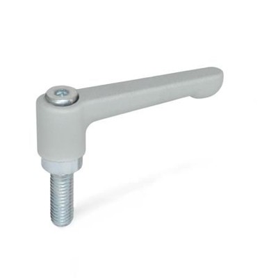 Ganter Norm® - 302.2-63-M8-50-SR Flache verstellbare Klemmhebel, Zink-Druckguss, Schraube Stahl verzinkt