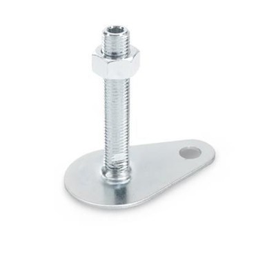 Ganter Norm® - 42-80-M16-250-A0-UK Stellfüße Stahl verzinkt, mit Befestigungslasche,Tropfenform