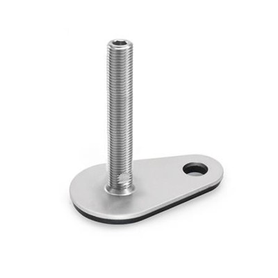 Ganter Norm® - 43-60-M16-150-D3-U Edelstahl-Stellfüße mit Befestigungslasche, Tropfenform