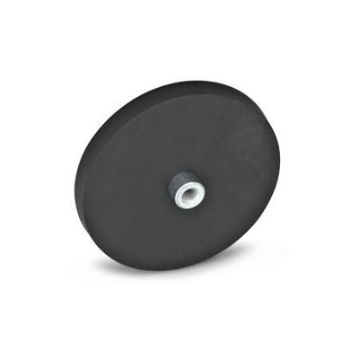 Ganter Norm® - 51.2-ND-43-M5-SW Haltemagnete mit Innengewinde, mit Gummiummantelung