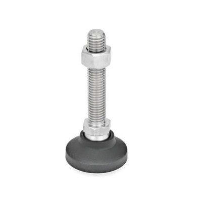 Ganter Norm® - 343.8-40-M10-50-A Gelenkfüße, Fuß Kunststoff / Verstellspindel Edelstahl