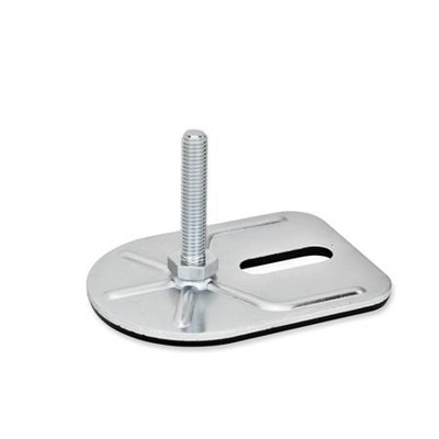 Ganter Norm® - 42-80-M10-50-E3-S Stellfüße mit Befestigungslasche, Stahl, verzinkt, Rechteckform