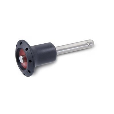 Ganter Norm® - 113.5-5-45 Edelstahl-Kugelsperrbolzen, mit Kunststoff-Knopf, Bolzen Werkstoff 1.4305