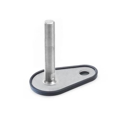 Ganter Norm® - 43-60-M16-250-D1-T Edelstahl-Stellfüße mit Befestigungslasche, Tropfenform