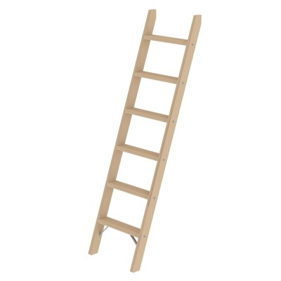 MUNK Günzburger Steigtechnik - Stufen-Anlegeleiter Holz, ohne Traverse, 6 Stufen