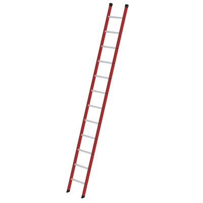 MUNK Günzburger Steigtechnik - Anlegeleiter 12 Sprossen, GFK, L 3600mm, B 420mm, AH 4700mm