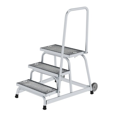 MUNK Günzburger Steigtechnik - Arbeitspodest 3 Stufen, 2 Rollen, Breite 550mm L 300mm