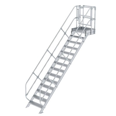 MUNK Günzburger Steigtechnik - Treppen-Modul Aluminium geriffelt 14 Stufen
