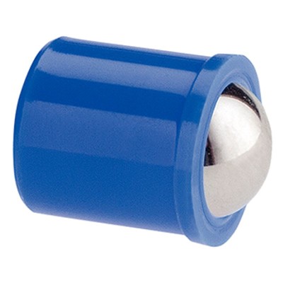 HALDER - Federndes Druckstück, glatte Ausführung, mit Bund und Kugel/Hülse aus Thermoplast, Kugel aus rostfreiem Stahl, Standard-Federkraft 22080.0404