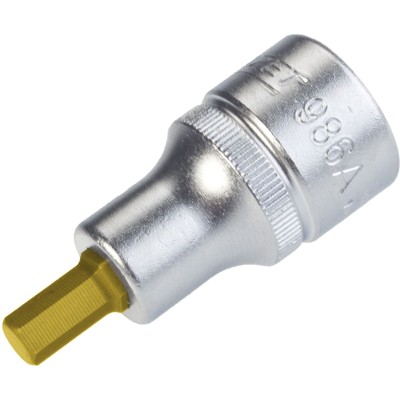 HAZET - Schraubendreher-Einsatz 986A-1/4, 1/2" mit Rändelung, für Innensechskant 1/4"