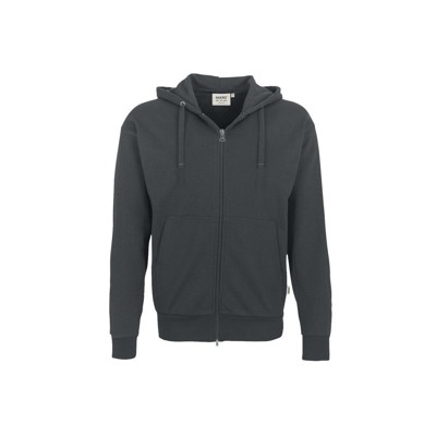 HAKRO - Kapuzen-Sweatjacke Premium 605, anthrazit, Größe XL