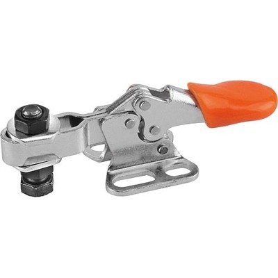 KIPP - SCHNELLSPANNER MINI EDELSTAHL, FUß WAAGRECHT, KOMP:KUNSTSTOFF, ORANGE, M=M05X20