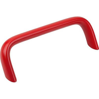 KIPP - BÜGELGRIFF OVAL SCHRÄGSTEHEND, A=112, L=125, D=M06, ALUMINIUM ROT RAL3020 PULVERBESCHICHTET