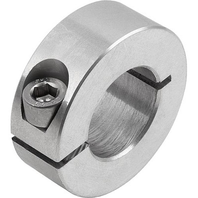 KIPP - KLEMMRING, FORM:A INNEN GESCHLITZT, D1=6, D2=16, B=9, ALUMINIUM BLANK