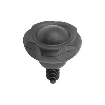 KIPP - ARRETIERBOLZEN MIT FÜNFSTERNGRIFF GR.4 D2=63, M20X1,5, L=78, L1=24, D=10, THERMOPLAST SCHWARZGRAU RAL7021,