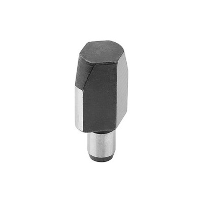 KIPP - AUFNAHMEBOLZEN LANGE AUSFÜHRUNG DIN6321, FORM:C ABGEFLACHT, D1=16, H=22, D2=8, WERKZEUGSTAHL GEHÄRTET UND