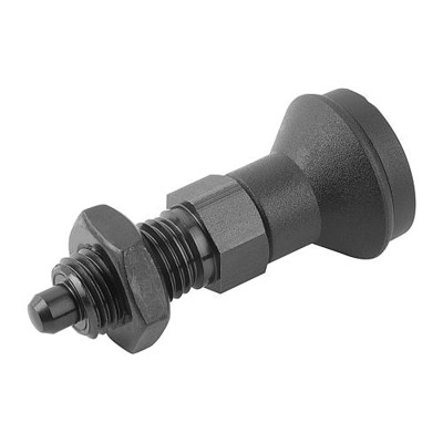 KIPP - ARRETIERBOLZEN GR.3 D1=M16X1,5, D=8, FORM:B OHNE RASTNUT MIT KONTERMUTTER, STAHL GEHÄRTET, KOMP:THERMOPLAST