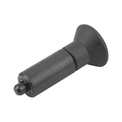 KIPP - ARRETIERBOLZEN OHNE RASTNUT GR.0, FORM:L, STAHL GEHÄRTET, KOMP:THERMOPLAST SCHWARZGRAU RAL7021