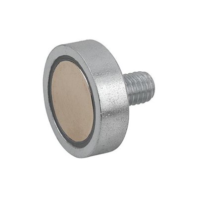KIPP - MAGNET FLACHGREIFER D3=M06X10, FORM:C, D=25 ±0,15, H=7, H1=17, NDFEB, RUND, KOMP:STAHL