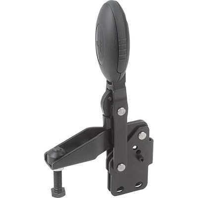 KIPP - SCHNELLSPANNER VERTIKAL STANDARD, FUß SENKRECHT F1=2000, VERSTELLB. ANDRUCKSPINDEL M08X45, STAHL
