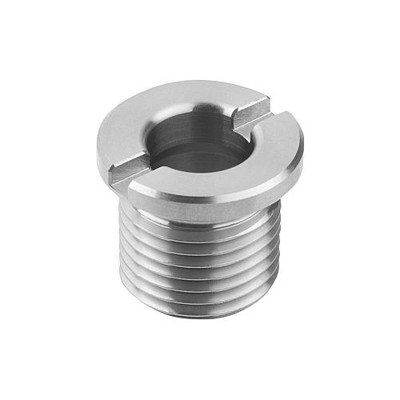 KIPP - AUFNAHMEBUCHSE FÜR KUGELSPERRBOLZEN D=10, M=M16x1,5, EDELSTAHL BLANK