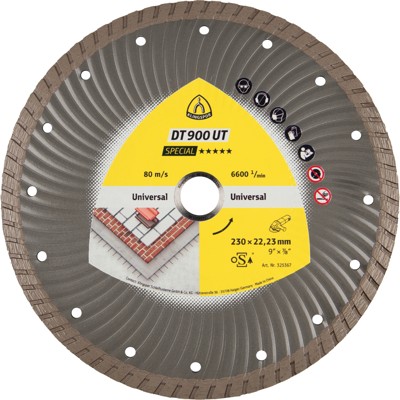 KLINGSPOR - DT 900 UT Diamanttrennscheiben Gewinde M 14, 230 x 2,8 x 22,23 mm 2,8 x 12 mm, geschlossener Rand Turbo