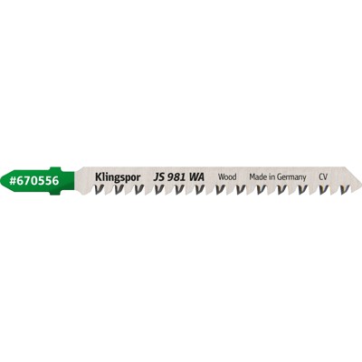 KLINGSPOR - JS 981 WA Stichsägeblätter, 170 x 8 x 1,7 mm Nutzlänge 145Crom-Vanadium, kreuzgeschliffen, konisch , 9 Zähne pro Zoll, SB-verpackt im Karton